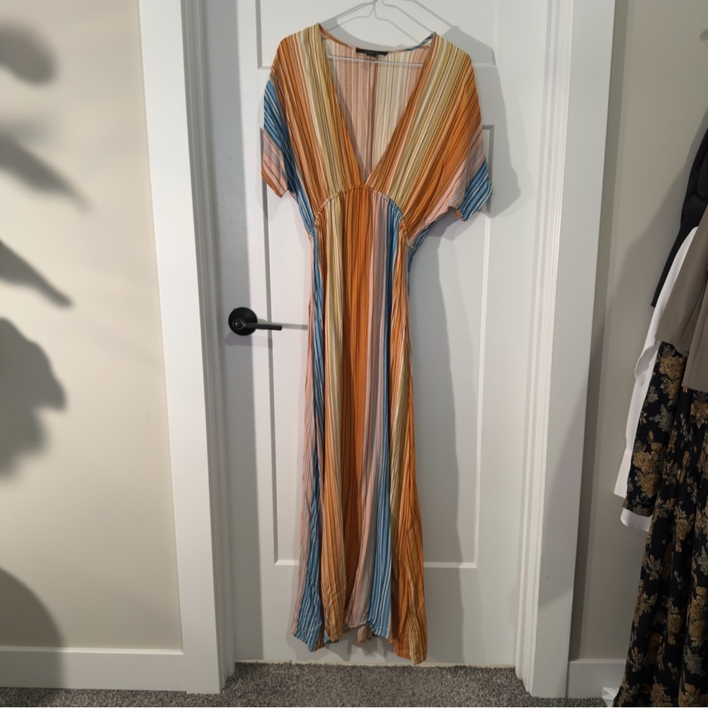 Forever 21 Multi Colored Striped Maxi Dress